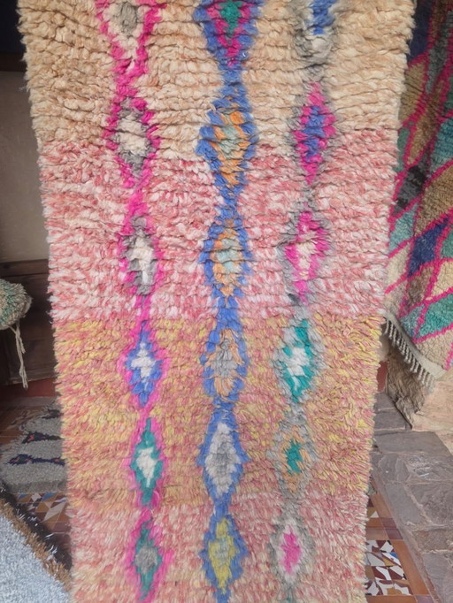 Marokkanischer Pfirsichfarbener Läuferteppich 240 x 74 cm