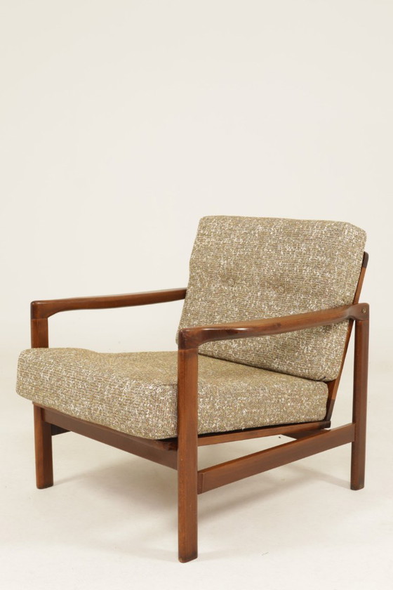 Image 1 of Scandinave modern longue chair green granola 1960 design by Z.Baczyk