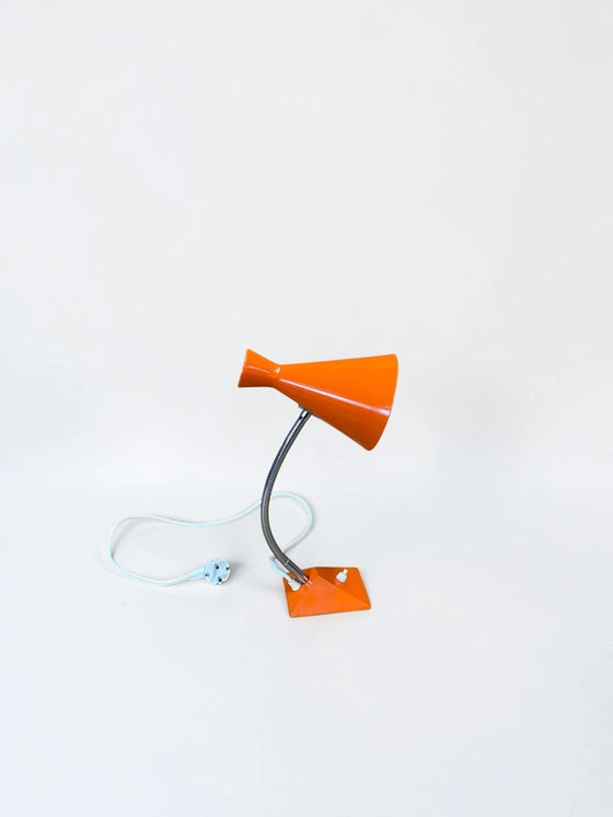 Space Age Tafellamp Oranje Jaren 70 | Vintage Mid-Century Bureaulamp | Retro Design Lamp – Tafellampen, Metal (photo 6 of 18)