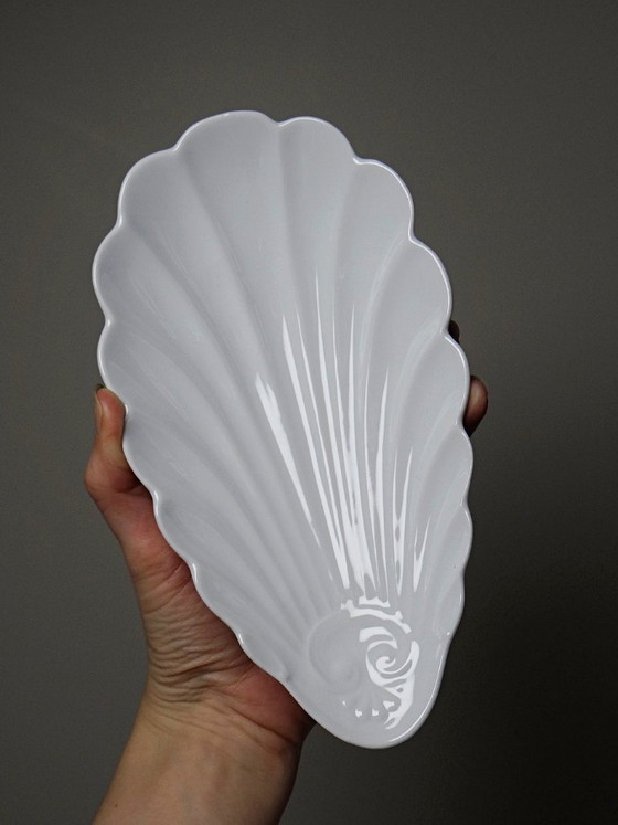 Image 1 of 4 raviers porcelaine blanche de Limoges coquillages rococo vintages