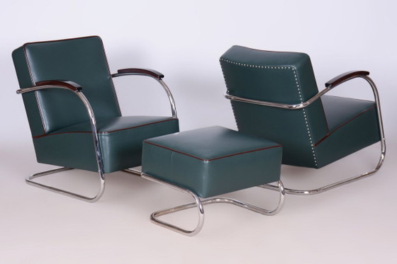 Restored Bauhaus Stool, by Robert Slezák, Chrome, Leather, Czech, 1930s (photo 14 of 20)
