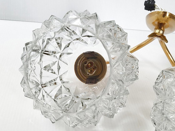 Image 1 of Vintage wandlamp uit de jaren 50 van Maison Arlus, glas, plexiglas en verguld messing, jaren 50.