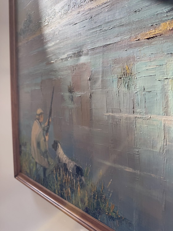 Image 1 of Tableau scène de chasse Suzette MEZIE