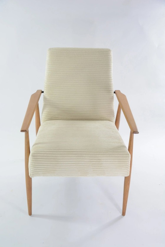 Image 1 of FOX fauteuils in crèmekleurig corduroy fluweel