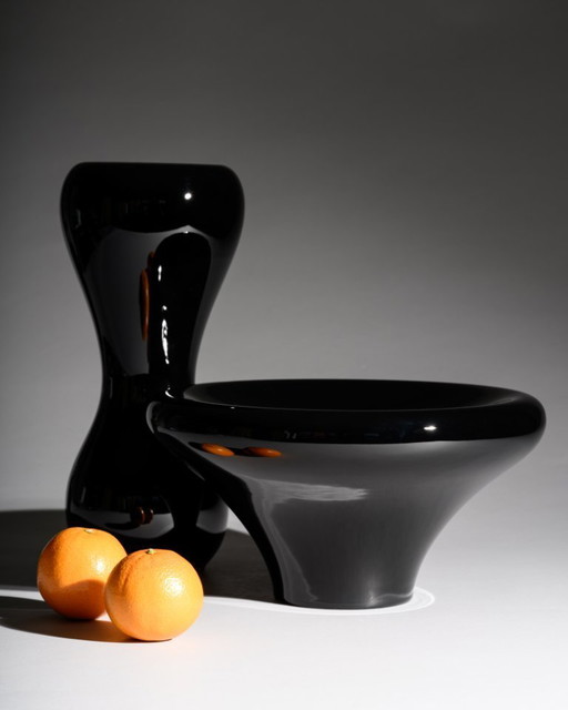 Rosenthal Studio-Line Baobab Vase & Bowl Emmanuel Babled Black Porcelain Germany