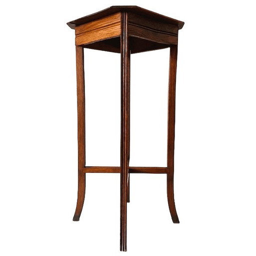 Antieke eiken piedestal brocante plantentafel 1890's