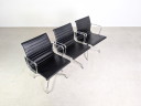 Original 3x Vitra Charles & Ray Eames Chair EA 108 Leather Black