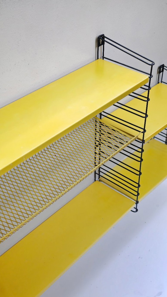 Image 1 of Tomade wall rack, rare yellow, original condition, two parts, vintage design