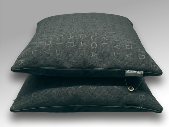 Image 1 of Bvlgari – Set mit 2 neuen Kissen aus schwarzem Bvlgari-Canvas