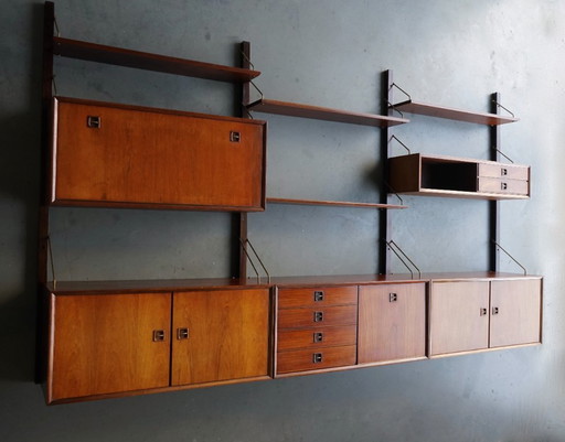 3-Bay Rosewood Wall System by Louis Van Teeffelen for Wébé