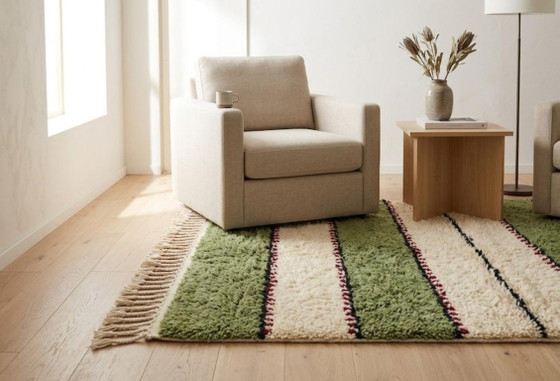 Image 1 of Op maat gemaakt groen Marokkaans tapijt 200cm x 300cm