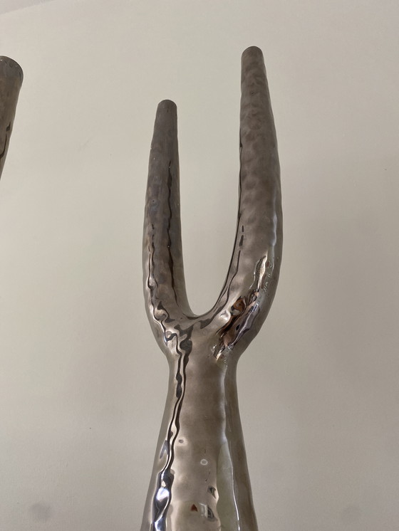 Image 1 of 2x Ceramica Gatti 1928 candelabros vazes