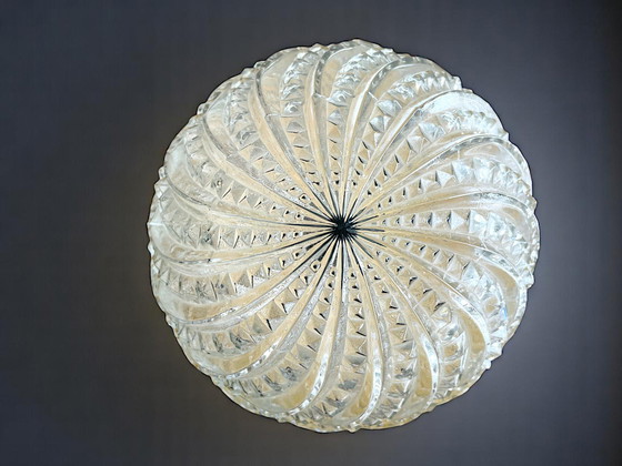 Image 1 of Lampada da parete in vetro trasparente color argento di metà secolo per camera da letto, anni '70