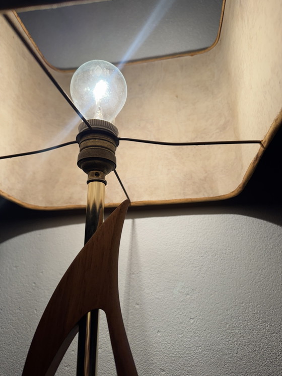 Lampe Style Scandinave Teck Et Liège Années 60 – Wood, Cork, 1960 (photo 7 of 15)