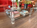 Tavolino da caffè in vetro 101x101 cm con altezza 39,5 cm
