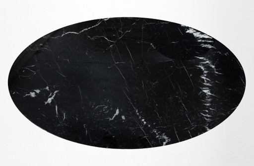 Mesa de comedor ovalada Knoll Tulip original 198x121cm Nero Marquina brillante ¡¡NUEVA CONDICIÓN!! Eero (photo 2 of 15)