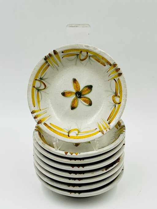 Set van acht Keraluc Quimper Renaissance kommen, 1960 – servies, Ceramic