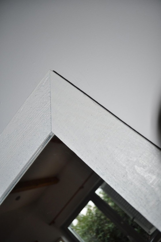 White Painted Mirror, 1980s – Glass (photo 7 of 9)