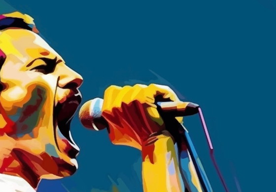 Alberto Ricardo - Freddie Mercury 2 - Lithographie d'artiste – Lithographies et sérigraphies, Canvas (photo 4 of 13)