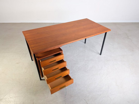 Image 1 of Herbert Hirche Midcentury Schreibtisch Holzäpfel Teak Bauhaus
