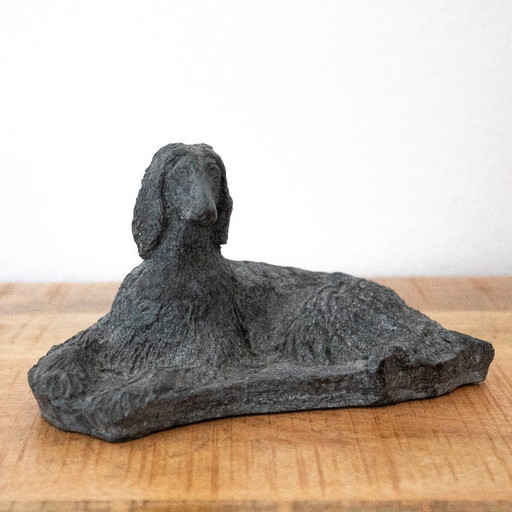 Afghaanse Windhond Sculptuur van Annette Sonneville, vintage honden beeld
