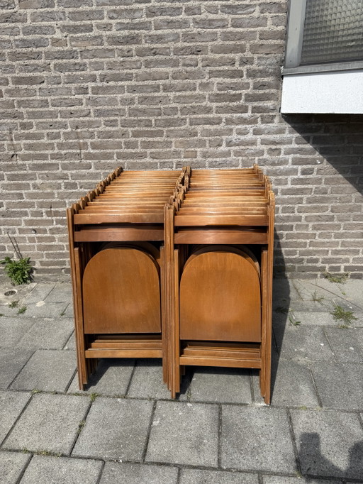 Partij van 37x vintage hardhouten klapstoel ‘70