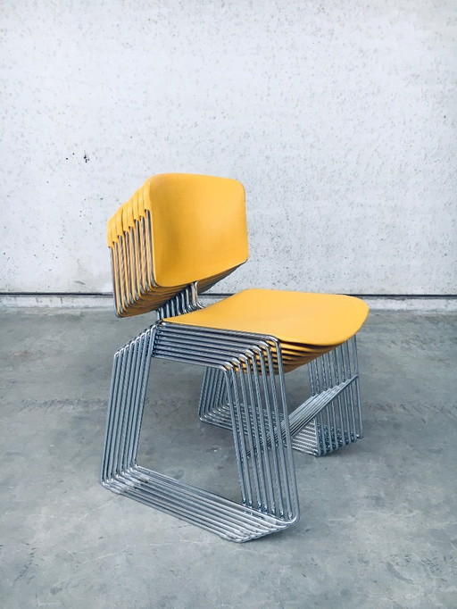 Satz von 8 MAX STACKER Konferenz-/Bürostühlen von Steelcase Strafor, USA 1980er Jahre