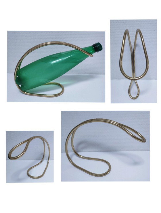 Image 1 of karaf flessenhouder verguld staal