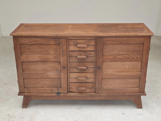 Buffet en chêne de René Gabriel, période de reconstruction 1950. – Armoires de rangement, Wood, Design (photo 24 of 30)