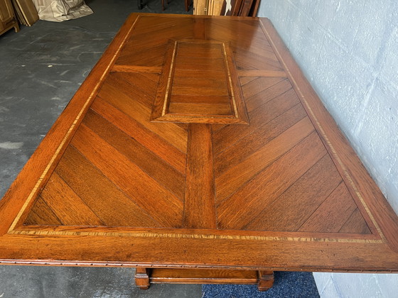 Cherry wood Art Nouveau RAC Royal antique dining table (photo 9 of 12)