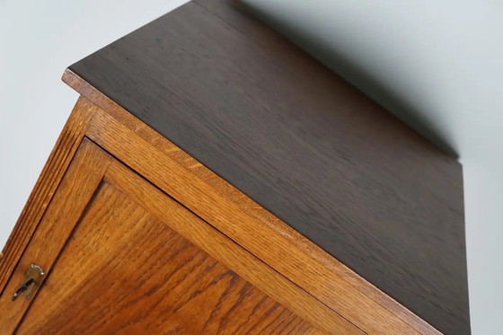 Image 1 of Antiker niederländischer Spind/Aktenschrank aus Eiche, 1920er/30er Jahre