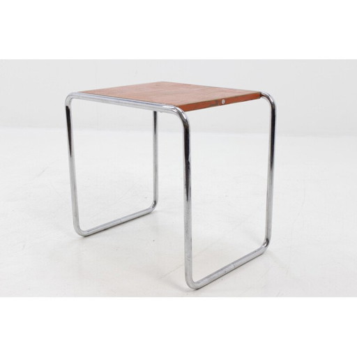 Table d'appoint bauhaus chromée vintage par Thonet B9, Allemagne 1930