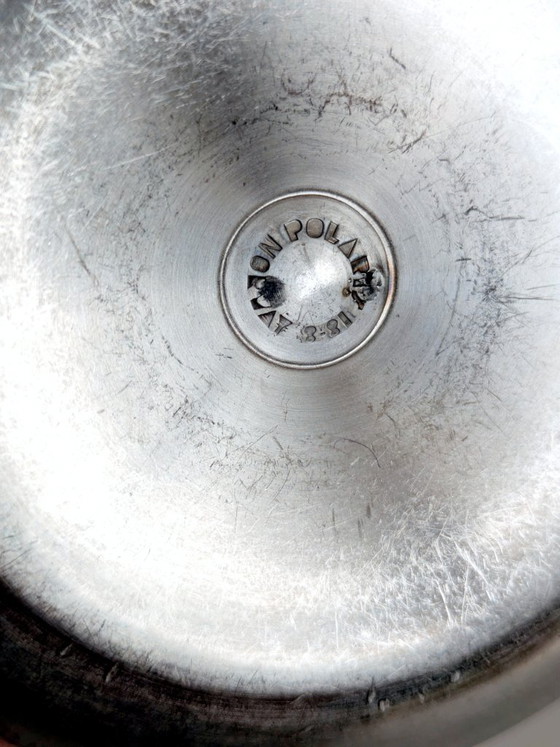 Image 1 of Set of 6 Vintage Polaris Norway Stainless Steel Egg Cups, Scandinavian Tableware