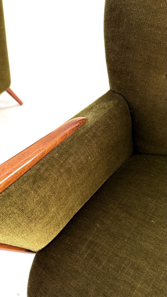 Ensemble de 2 fauteuils cocktail vintage années 60 – Wood, Textile (photo 8 of 12)