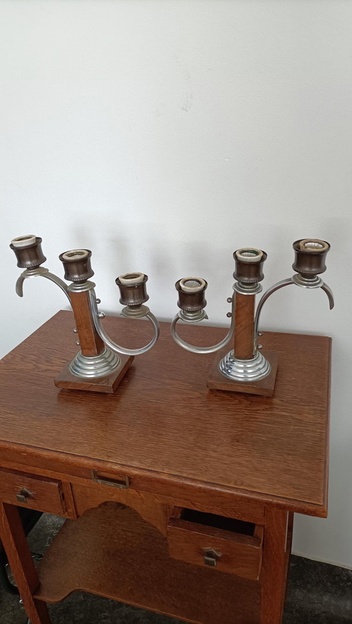 Set of Art Deco Candlesticks