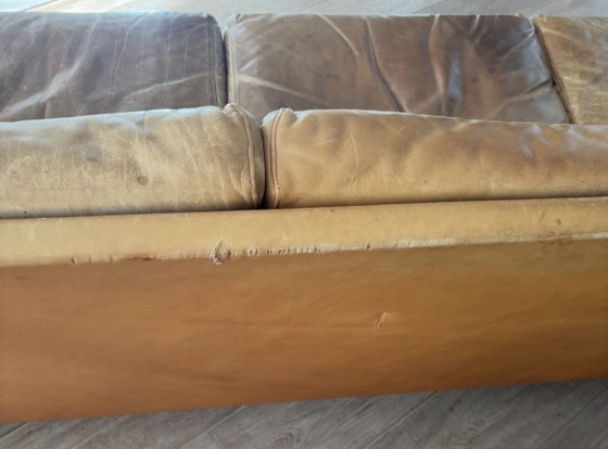 Gelderlandbank 4 Zits – 3-5 zitsbanken, Leather, Metal, Vintage (photo 4 of 5)