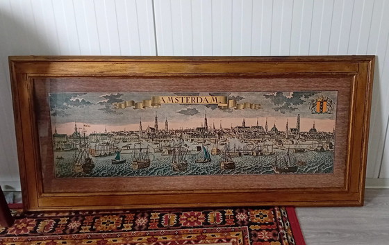 Image 1 of Vecchia incisione a colori di Amsterdam