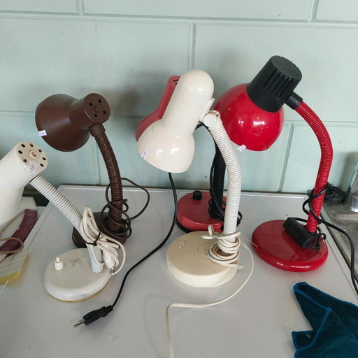 Set di 5 lampade da tavolo vintage anni 60-70 (varie)