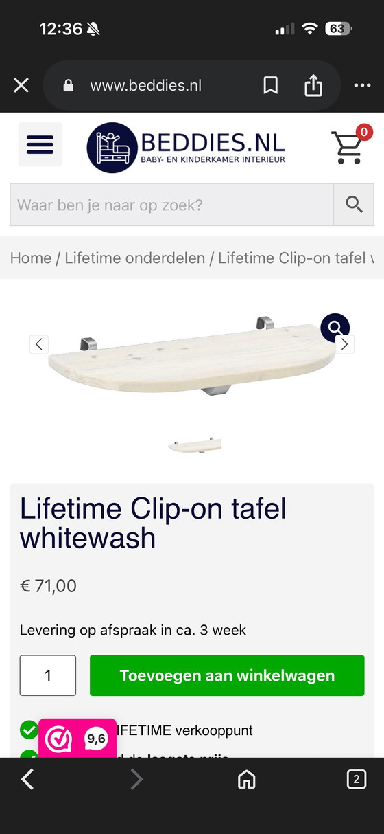 Image 1 of Deens design Lifetime: halfhoogslaper, opbergbox en bedtafeltje + Emma matras met extra hoes + Ikea Lonset lattenbodem