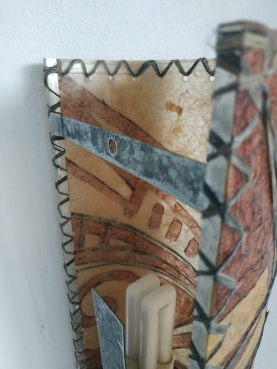 Image 1 of Lampada da parete unica in Washi/Rattan