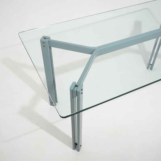 Image 1 of Table with rectangular glass top by Bruno Brunati and Carlo Zerbaro for Cidue, 1980s
