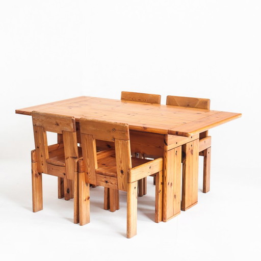 Vintage Table and Chairs Designed by Silvio Coppola for Fratelli Montina – eetkamerset, Wood