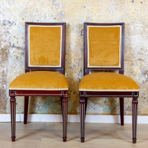 Set Spaanse Louis XVI-stijl bijzetstoelen, jaren 1940