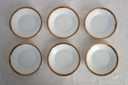 6 tazas y platillos de Limoges, obra de Robert Haviland, mediados del siglo XX.