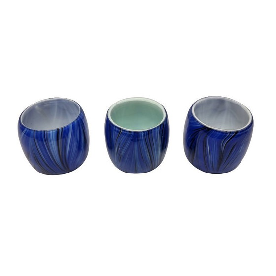 Image 1 of 3 porte-bougies chauffe-plat vintage bleu cobalt