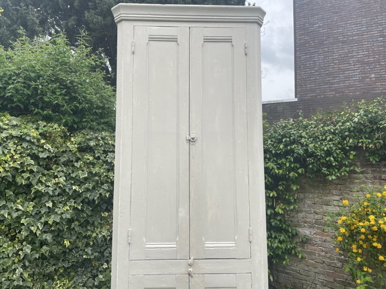 Image 1 of Tall Narrow Kitchen Cupboard Serving Cabinet Display Cabinet 260 cm. French