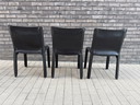 3x Cassina Cab Chair Mario Bellini, black harness leather