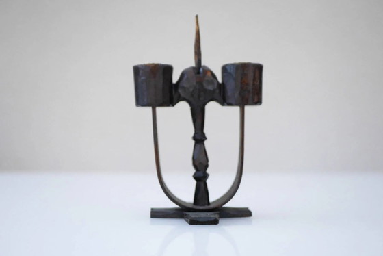 Image 1 of Bougeoirs en bois suédois de Taserud, 1955, lot de 2