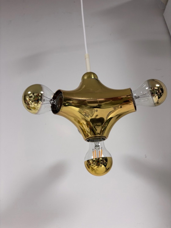 Vintage Cosack 'Gemini' Designer/Manufacturer: Gebrüder Cosack Molecule-Atomic Pendant lamp 1970s Gold, Metal (photo 5 of 14)