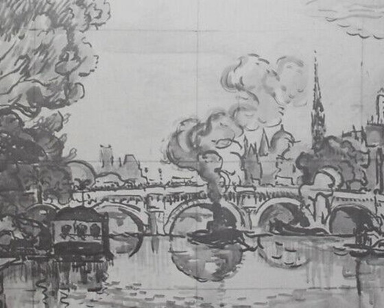 Image 1 of Riviergezicht van Paul Signac – Tentoonstellingslithografie Landschapsprint
